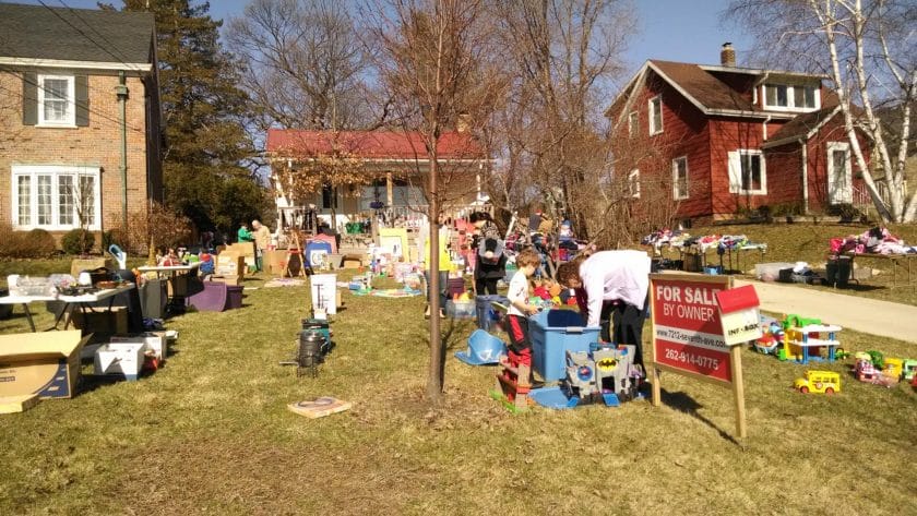 Here is the rummage sale we had at my sisters.