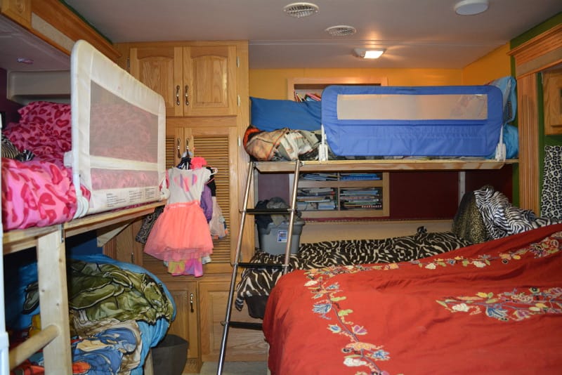 This is where most of the work was done for the RV remodel. We had to fit beds for all the kids in the bedroom.