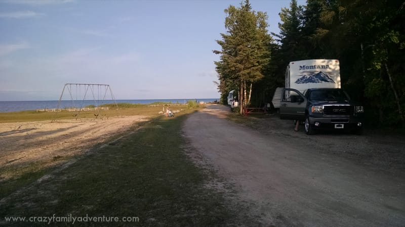 Castle Rock Campark in Saint Ignace, MI (2 miles away from the Mackinac Island Ferry).