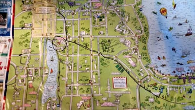 Here is a picture of where the campground was and the bike trail we followed to get to the outside of the city. The circled area is a cool restaurant we stopped at!