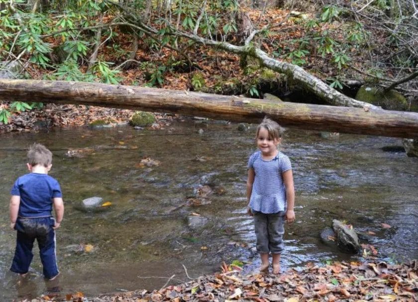 Standing in front of the stream