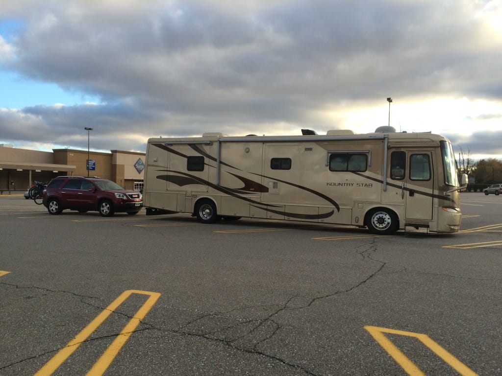 Parking lots offer a great way to camp for free in the USA. Missing something? Run into the store to pick it up! Free RV Camping