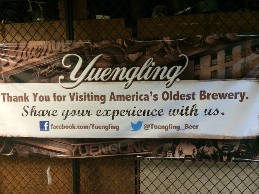 yuengling brewery tours pa