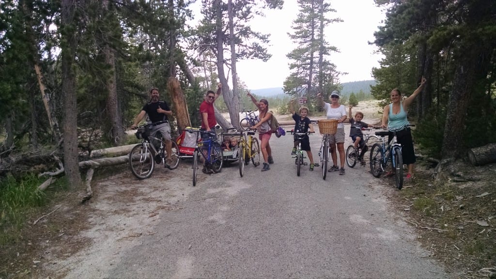 All of us on our bikes when we made it to the geyser.