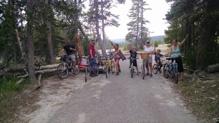 All of us on our bikes when we made it to the geyser.