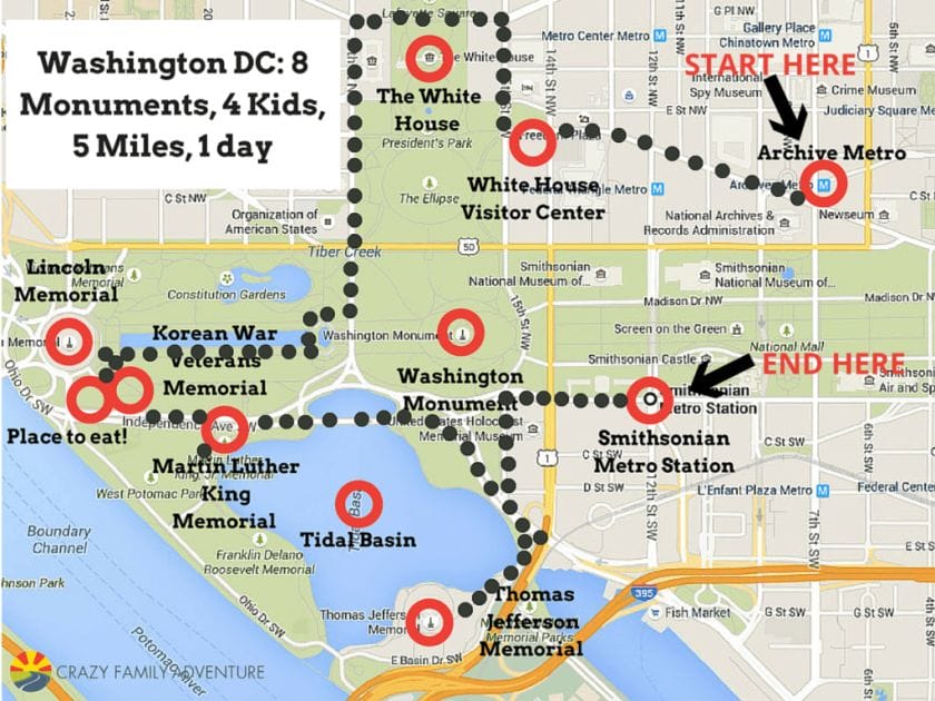 Things to do in washington dc with kids map