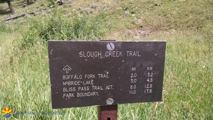 trail-marker for Slough Creek Trail by Tower Roosevelt 