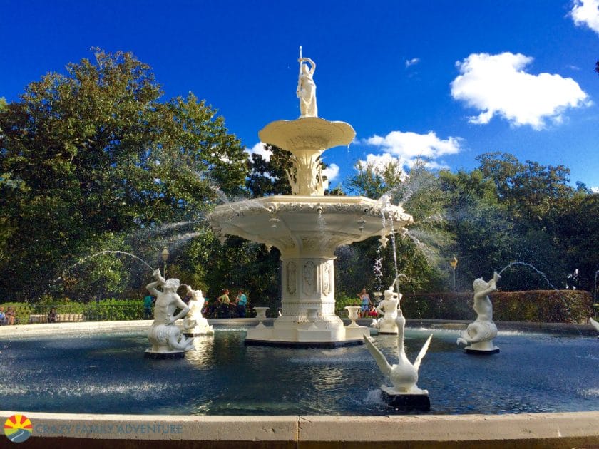 Forsyth Park is super kid friendly and a great stop for things to do with kids in Savannah Georgia 