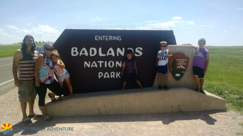 badlands sign South Dakota Family Vacation