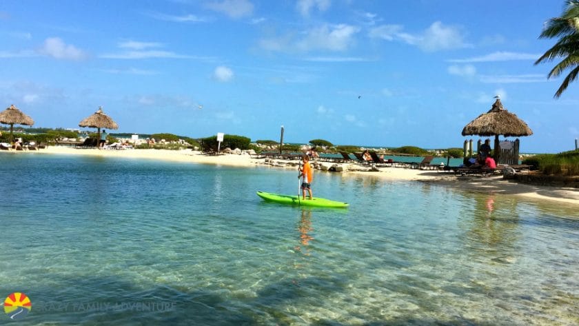 Carson SUP'ing it up in the Hawks Cay lagoon