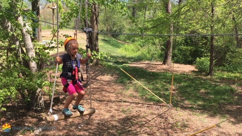 Kids activities in Asheville - Adventure Center ropes course