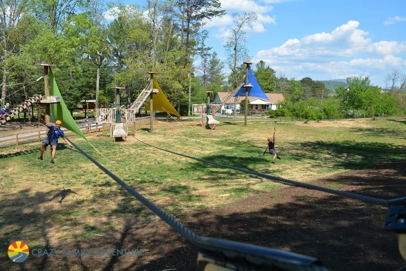 Zip lining is a great kid-friendly activity in Asheville