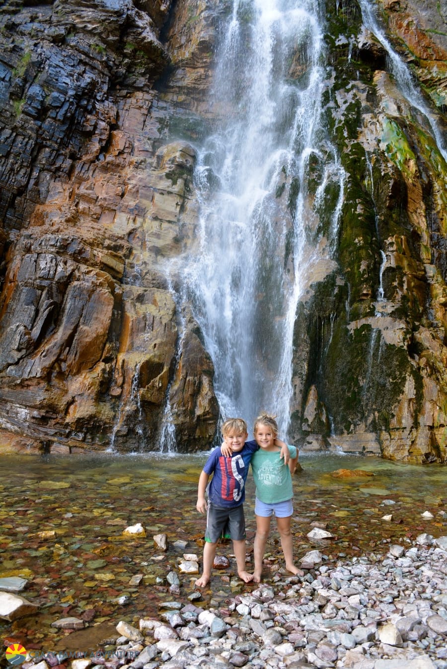 Two buds hanging out by Apikuni Falls in Many Glacier