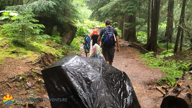 Hiking back from Avalanche Lake