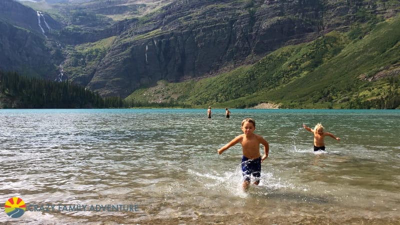 Taking a cool dip in Grinnell Lake