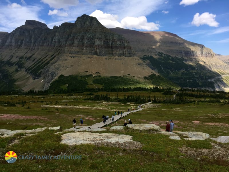 Coming back down the trail to Hidden Lake towards Logan Pass in Glacier National Park