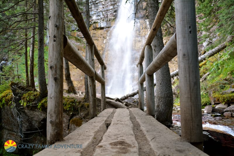 Old school bridge to Virginia Falls in Glacier National Park