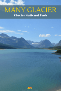 Many Glacier in Glacier National Park in Montana. You will love the water, mountains, and animal sightings! This is a park you don't want to miss when traveling in Montana.