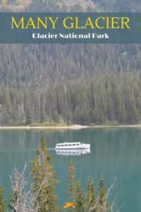 Many Glacier in Glacier National Park in Montana. You will love the water, mountains, and animal sightings! This is a park you don't want to miss when traveling in Montana. 