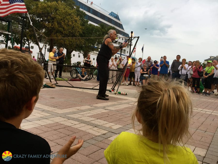 Mallory Square street performers on The Ultimate Florida Road Trip