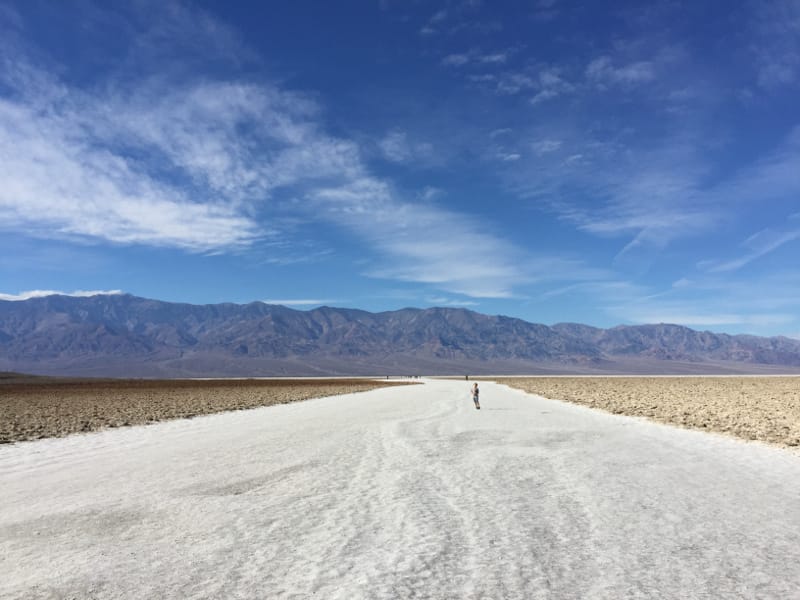 Walking the salt bed in Death Valley National Park