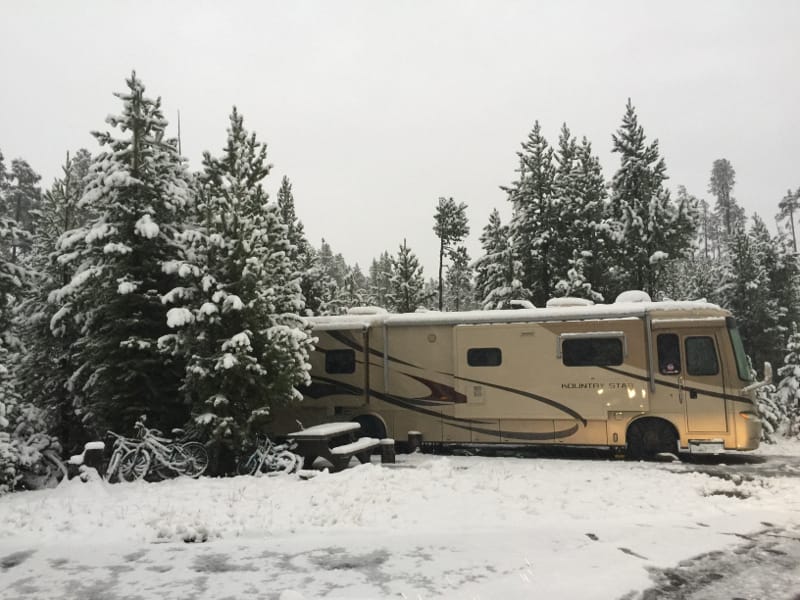 Yellowstone camping in the snow!