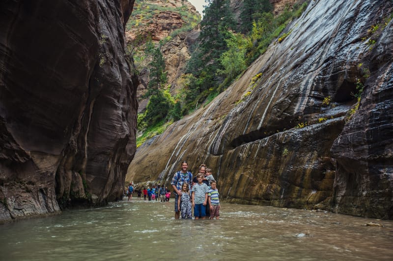 In The Narrows in Zion National Park