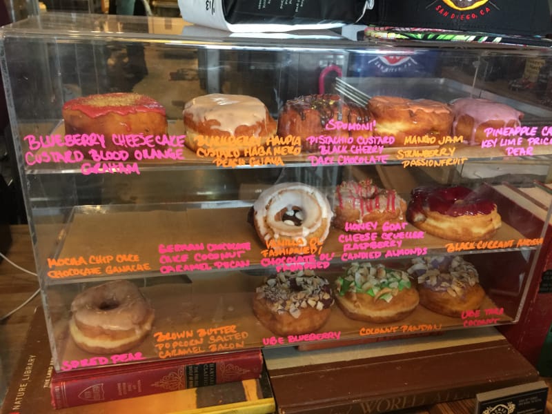 Picture of the donuts at Nomad Donuts. 