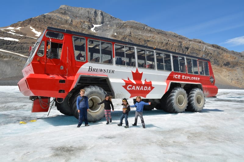 The giant Ice Explorer truck that took us out on the Athabasca Glacier in Jasper National Park