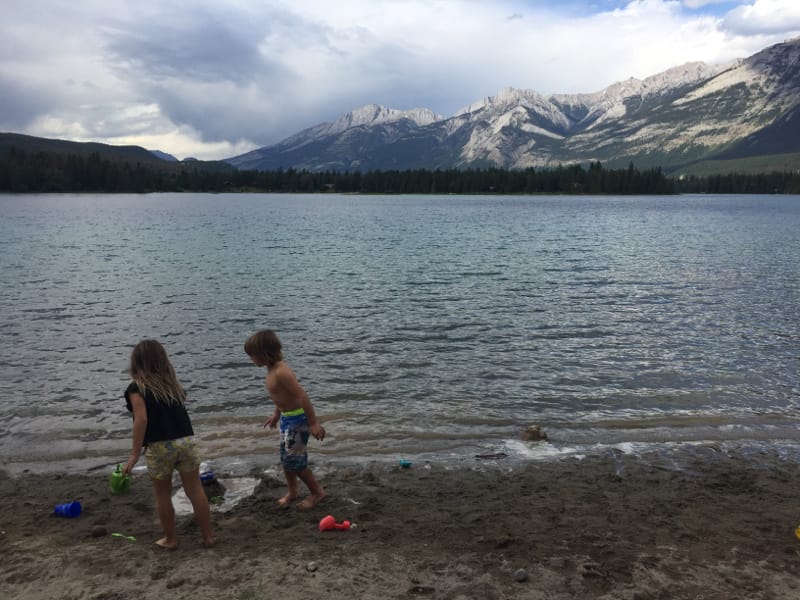 Spend a day at the beach in Jasper National Park