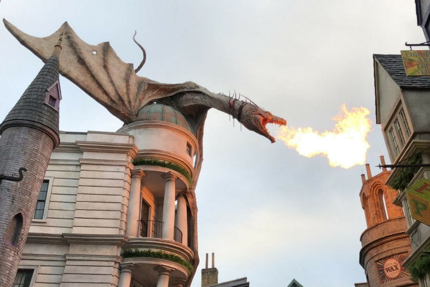 Universal Studios fire breathing dragon