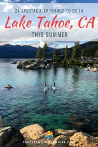 Lake Tahoe is a beautiful place to explore in the summer! From the spectacular lake to the attractions, hiking and beaches. We cover South Tahoe and also the Nevada side. Check out 24 things to do in Lake Tahoe this summer. It really is a great vacation destination! #LakeTahoe #LakeTahoeVacation #ThingsToDoInLakeTahoe #FamilyVacation #HikinginLakeTahoe #LakeTahoeBeaches