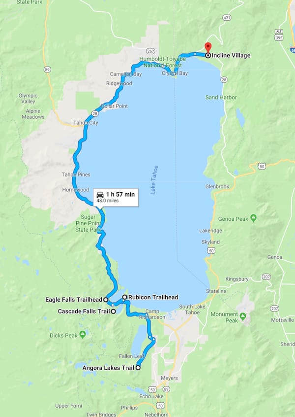 hiking trails in lake tahoe