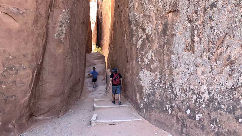 Sand Dune Arch - hiking in Arches National Park