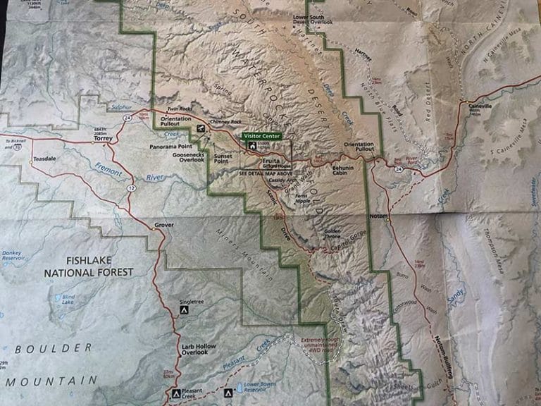 8 Best Hikes In Capitol Reef National Park Map Included   Map 768x576 