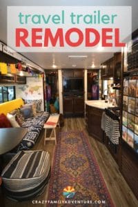 Check out this amazing Travel Trailer remodel including before and after pictures. Great DIY ideas and tips on how to do an RV Makeover. The RV interior design on this Jayco trailer is awesome!