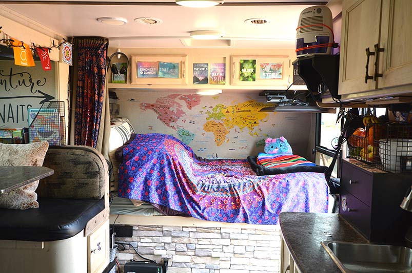 travel trailer bedroom area