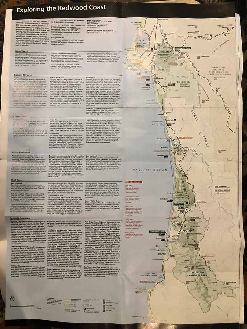 Map of Redwoods National Park