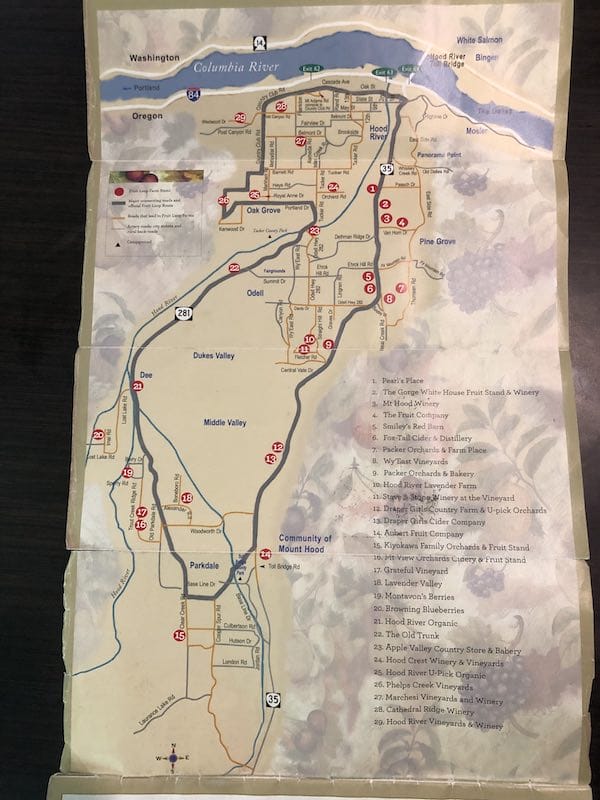 Hood River Fruit Loop Map