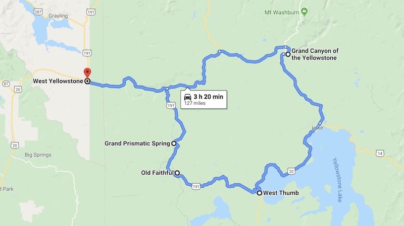 Map of West Yellowstone Area