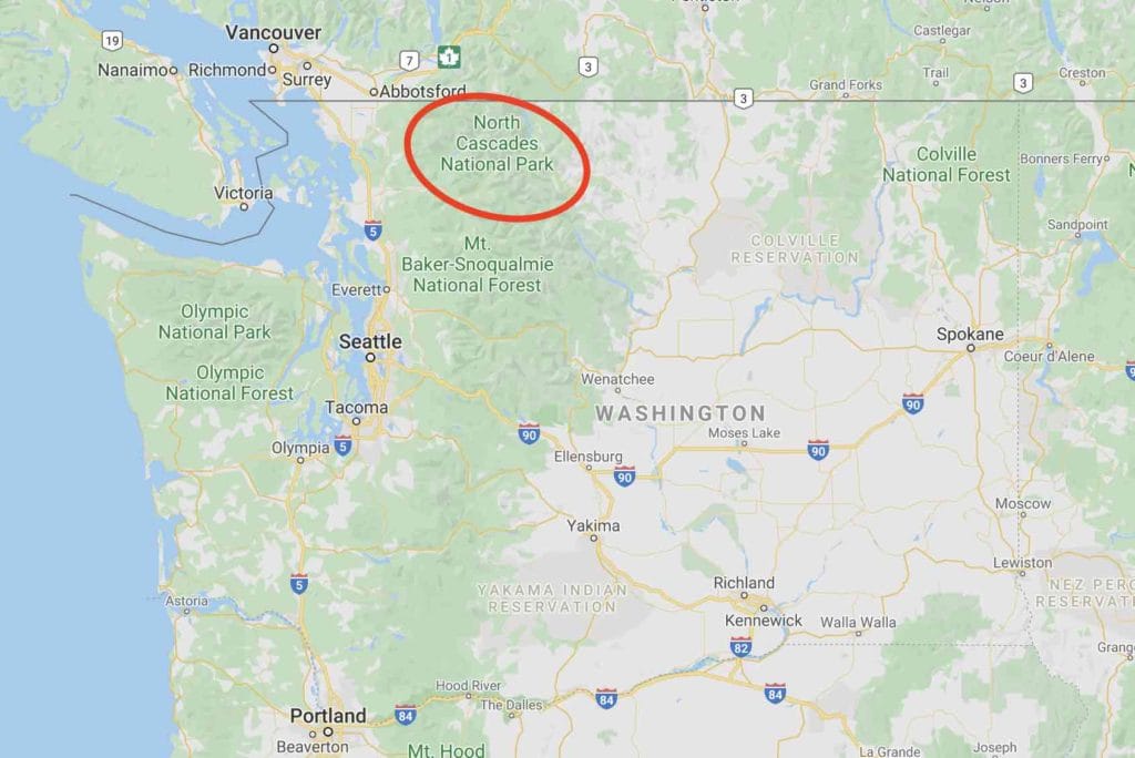 north cascade mountains map