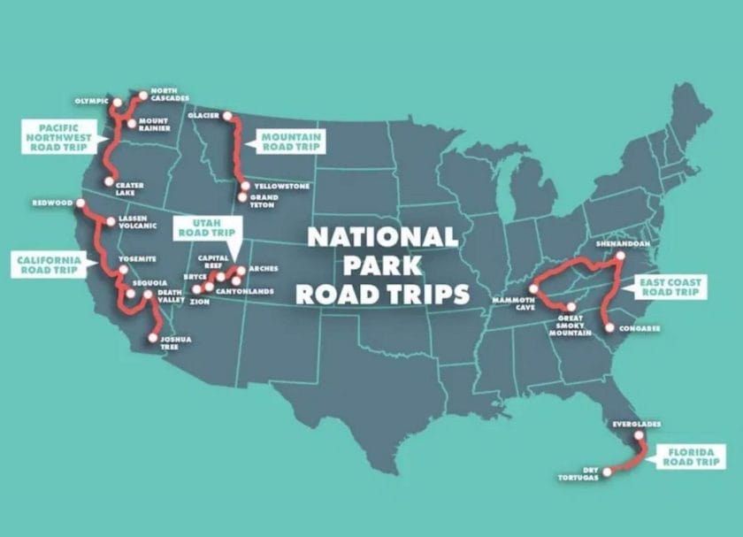 usa national parks road trip
