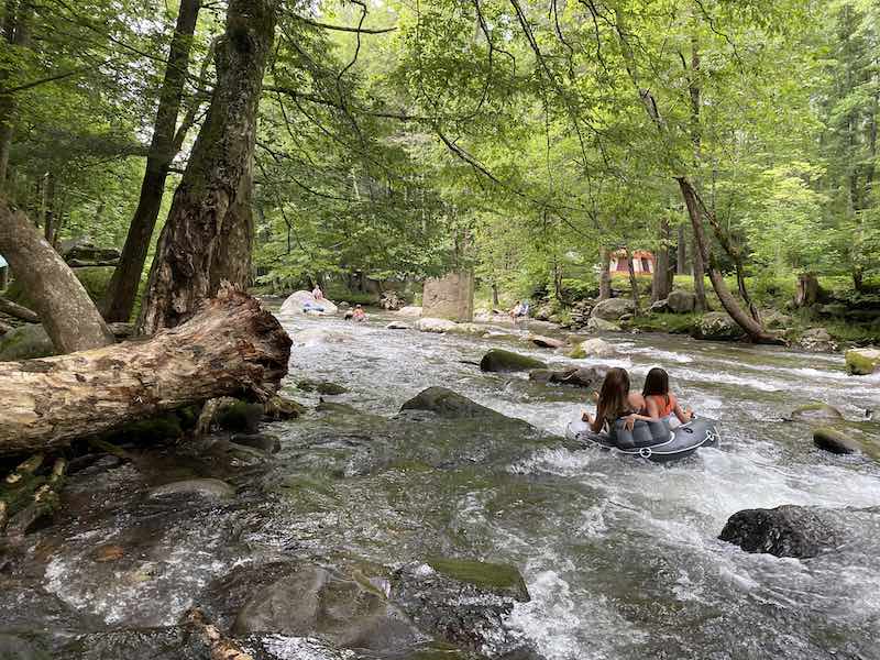 Tubing By The River in Smoky Mountains National Park.