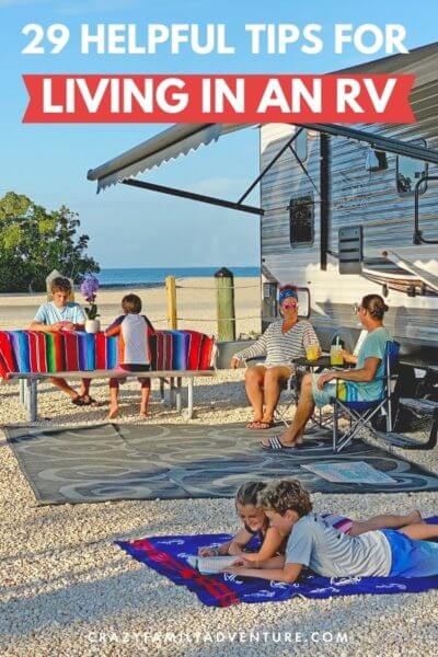 29 tips on living in an RV full time that you will want to know! How to make it work, how much does it cost to do this and more! Also lots of info on going full time with kids and other RV stuff.