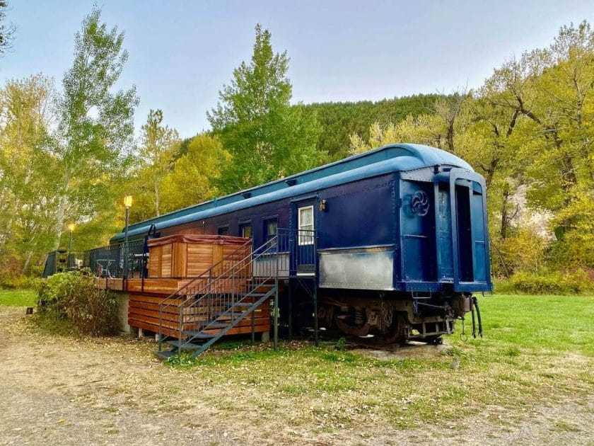 Airbnb Montana Train Car and Hot Tub