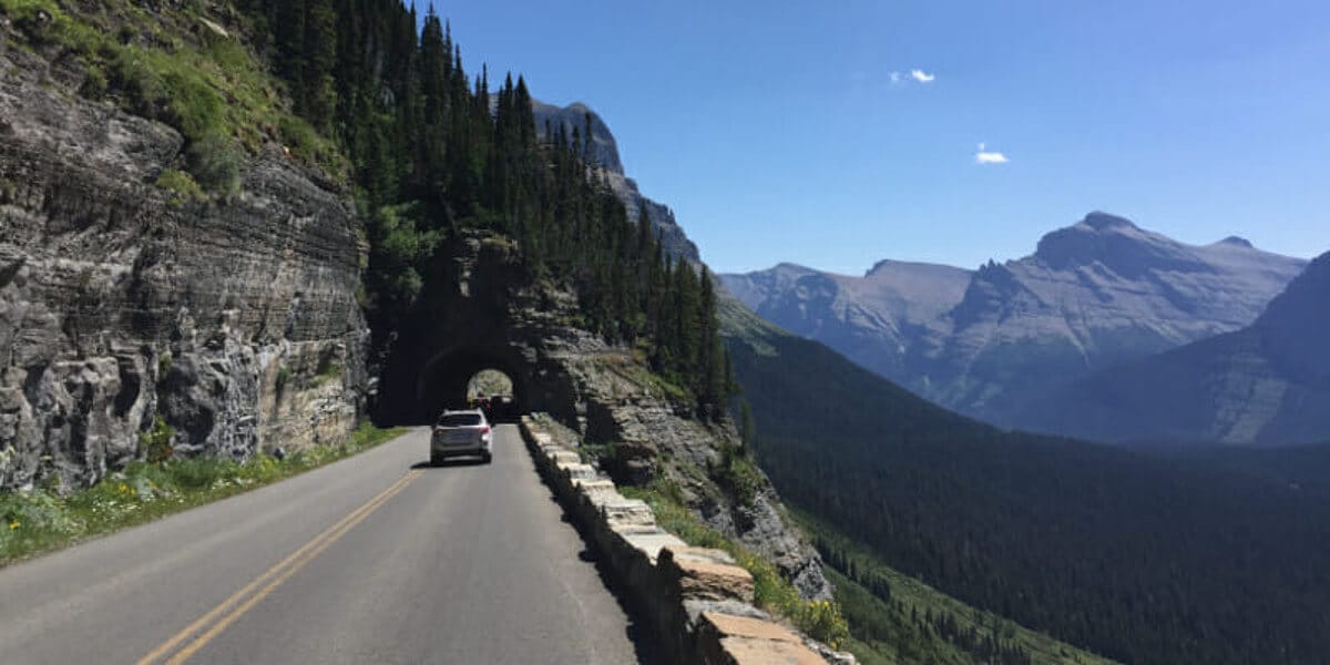 Going to the sun road on the Glacier National Park Itinerary