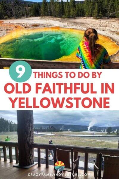 Old Faithful is a must stop in Yellowstone! Old Faithful is amazing but there are also a lot of really cool things to do in the Old Faithful area. Check out the visitor center and the museum in there, all of the geysers and thermal features at the upper geyser basin and of course see the Grand Prismatic! Here are 9 different things to do in the Old Faithful Yellowstone area on your Yellowstone National Park vacation!