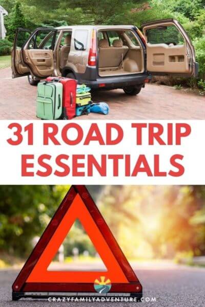 31 Road Trip Essentials you won't want to leave home without! Great for road trips with kids, with teens, or just for couples. This list will help make sure your road trip is a success! Everything from entertainment to snacks and supplies to have on hand. 