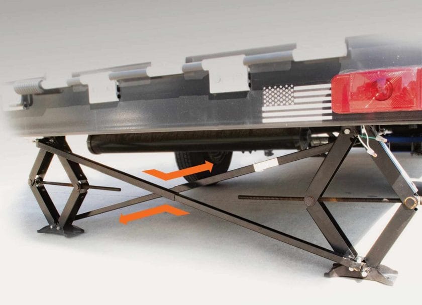 MORryde's Scissor Jack Stabilizer easily attaches to any scissor jack and provides excellent side to side stabilization