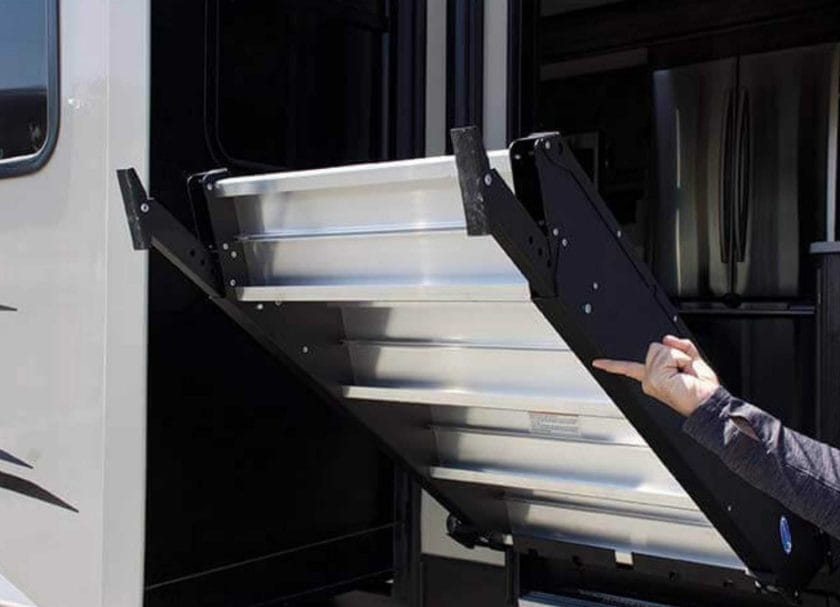 MORryde StepAbove RV Steps are so easy to operate, you can do it with one finger!